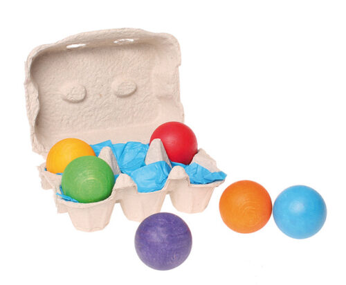 Grimm's 6 Rainbow Wooden Balls